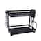 Household Essentials 12" Black Metal 2-Tier Countertop Caddy with Cutouts